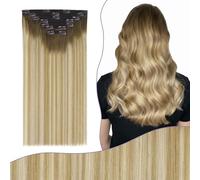 Fshine Remy Rajout Extension Cheveux Naturel Clip 150 g 7 Pièces 55 cm Extension a Clip Cheveux Humains Brun Moyen a Blond Miel et Blond Couleur 6 27 60 Maxi Volume Look Naturel Pour Influenceuses