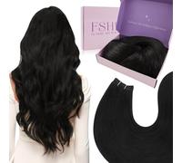 Fshine Tissage Weaving Extension Cheveux Humain 55 Cm 100 G Sew In Weft Extension Cheveux Naturel Noir Jais Remy Hair Bundles Human Hair Look Naturel Pour Influenceuses Couleur 1