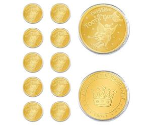 fshxj Lot de 10 pièces commémoratives de la fée des dents, cadeau unique pour enfants, couleur dorée et motif adapté aux enfants, célèbre la perte de dents et préserve la tradition de la fée des dents