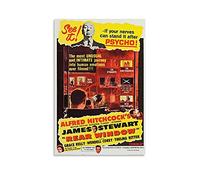 FSJD Poster décoratif sur toile avec inscription « Alfred Hitchcock Mystery Thriller » pour fenêtre arrière de salon, chambre à coucher, 20 x 30 cm