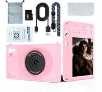 Fsjun Appareil Photo Numérique 4K-72 MP avec Carte SD 32 Go Incluse, Autofocus AF, Zoom Numérique 16X, Écran 2,8 Pouces, Recharge et Transfert Type-C, Léger et Compact
