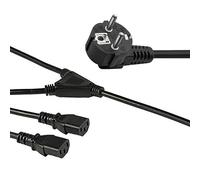 FSKE® C13 Splitter Câble d'alimentation, EUR Plug à 2xC13 Y Splitter Cordon d'alimentation, 10A 250V pour PC Moniteurs, Ordinateur, TV, Imprimante, Projecteur, 3 Mètres