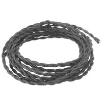 FSLiving Câble électrique à 2 fils, rallonge câblé, 10 m, câble électrique torsadé, gaine textile torsadée, câble d'alimentation en tissu torsadé, 2 x 0,75 mm², gris