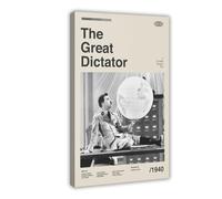 FSMFBGD Poster du film The Great Dictator de Charlie Chaplin - Décoration pour chambre à coucher, bureau, chambre - Cadeau - 40 x 60 cm