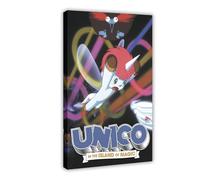 FSMFBGD Poster sur toile Unico In The Island of Magic - Décoration pour chambre à coucher, bureau, chambre - Cadeau - 50 x 75 cm