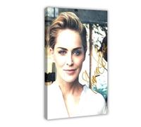 FSMFBGD Sharon Stone Poster sur toile avec autographe pour décoration de chambre à coucher, bureau, chambre, cadeau 40 x 60 cm