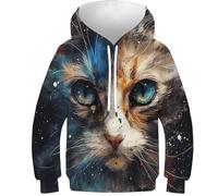 FSMHDG Pull À Capuche pour Enfants Chat en 3D - Sweat À Capuche Enfant pour Un Style Moderne, Adapté pour L'école Et Le Jeu