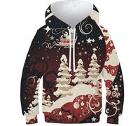 FSMHDG Sweat À Capuche Garçon/Fille Bonhomme de Neige de Noël en 3D - Hoodie Enfant Unique Et Tendance, Idéal pour L'école, Les Jeux Et Plus Encore