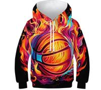 FSMHDG Sweat À Capuche pour Enfants Basket-Ball - Impression 3D Originale, Hoodie Enfant pour Un Look Branché, Parfait pour Garçon/Fille