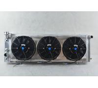 FSMOTO Radiateur en aluminium + carénage + ventilateurs compatibles avec Jee-p Cherokee/Wagoneer XJ Comanche MJ 4.0 242 CID 1992 1993 1994 2000 1999 AT