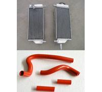 FSMOTO Radiateur en aluminium + tuyau en silicone pour 1992 1993 1994 1995 1996 CR250 CR250R CR 250 R 2 temps (rouge)