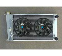 FSMOTO Radiateur en aluminium + ventilateurs pour V-W Golf MK1 Jet-ta Caddy Scirocco GTI SPEC 1.6 1.8 Manuel 8 V Moteur sans AC uniquement