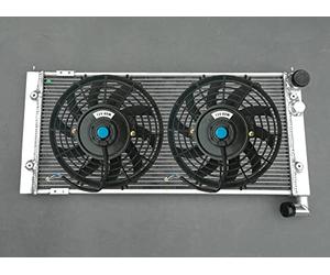 FSMOTO Radiateur en aluminium + ventilateurs pour Volk-swagen V-W Golf 2 et Corrado VR6 Conversion manuelle Turbo 16 V G60 VWO2