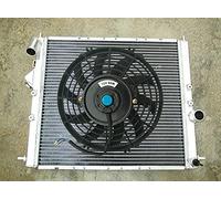 FSMOTO Radiateur haute performance en aluminium pour Renault Clio I MK1 16S Clio Williams RSI et R19 16S F7P BC57 1,8 l/2,0 l 16 V 1993-1998 1997 et avec ventilateur