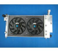 FSMOTO Radiateur + ventilateurs en aluminium pour Peu-geot 106 GTI Rallye S16 / Saxo Chanson VIS VTR 16V 1996-2001 1.1/1.4/1.6L