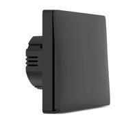 FSMUCFY Interrupteur Connecté WiFi, Interrupteur Mural à Grande Bascule, Installation Avec ou Sans Fil Neutre, Compatible avec Alexa/Google Home/Application Smart Life (Tuya WiFi 1Gang-Schwarz)