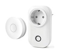 FSMUCFY Prise Sans Fil avec Interrupteur Sans Pile, Kit Prise Télécommandée Cinétique Auto-Alimentée, Portée 30m Traversant Murs, Sans Wi-Fi，RF433MHz，Idéal pour Lampe, Luminaire et (Pack of 1v1)