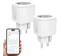 FSMUCFY Prise Wi-Fi 5 GHz et 2,4 GHz 16 A, prise connectée smart life, 2Pcs | Prise intelligente pour compteur d'énergie, prise WiFi 5 GHz et 2,4 GHz, Alexa/Google Home, mesure d'énergie, minuterie