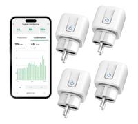 FSMUCFY Prise Wi-Fi intelligente 5 GHz + 2,4 G 16 A avec application (4 | Prise WiFi Smart Home 5 GHz et 2,4 GHz, Alexa/Google Home, mesure d'énergie, minuterie, contrôle par application