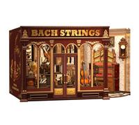 Fsolis Book Nook DIY Kit - Maison Miniature Éclairée LED pour Étageres | Décoration Créative de Bibliothèque et Bureau, Cadeau pour Adolescents & Adultes Anniversaire(Bach Strings)