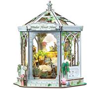 Fsolis Book Nook Florist, Kits d'Artisanat DIY Booknook pour Adultes, Maison de Jardin Miniature Maison de Poupée Puzzle en Bois 3D Décor d'Étagère, Cadeau