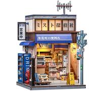 Fsolis Book Nook Japan, BookNook Kit de bricolage à faire soi-même, détective japonais, librairie, maison de poupée miniature pour adultes, puzzle 3D en bois pour décoration d'étagère
