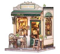 Fsolis Book Nook - Maison de Poupée Miniature - Puzzle 3D Coffee Shop - Kit de Bricolage pour Décoration D'étagèRe - Cadeau Intemporel pour Filles et Femmes Artistiques(Sunny Cafe)