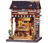 Fsolis Kit de coin livre - Maison miniature à faire soi-même pour adultes - Mini puzzles 3D pour bibliothèque, diorama, décoration, cadeaux pour femmes, adolescentes, amateurs de puzzle (Izaka-ya