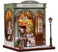 Fsolis Kit de Construction de nichoir de Livre - Maison Miniature pour Adultes - Mini Maison Miniature - Petit Puzzle 3D pour bibliothèque, décoration de Diorama, Cadeau pour Femmes et Adolescents