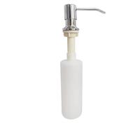 FSorce Stainless Steel Head Kitchen Sink Soap Dispenser with 350ML Pot Silver Black Dispenser Detergent Liquid Soap Lotion(Chrome)