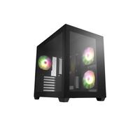 FSP CMT380 Midi Tower Noir - Boîtier PC ATX/micro ATX/Mini-ITX, 2x120mm latéraux, 1x120mm arrière, USB 3.2 Gen 1/Type-C, compatible radiateur 360mm