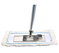 FSProduits Set Comprenant Un Balai de 42 cm, Support en métal, Manche en Aluminium, Nouveau modèle, + Chiffon FSP Blanc Extreme adapté à Hara Vileda et Autres.