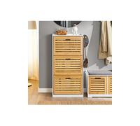 FSR108-WN Meuble de Rangement à Chaussures Armoire à Chaussures Commode à Chaussures