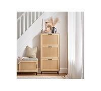 FSR155-N Meuble à Chaussures, Armoire à Chaussures, Commode à Chaussures avec 3 Abattants, Meuble de Rangement à Chaussures