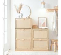 FSR159-N, 3 Tiroirs Pivotants Meuble à Chaussures, Étagère à Chaussures, Rangement à Chaussures Organisateur, L60 x P24 x H118 cm Armoire À Chaussures Armoire Chaussure Armoire Chaussures Armoire De R