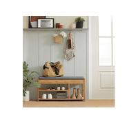 FSR47-N Etagère à Chaussures avec tiroirs Latéraux, Banquette Siège pour chausser