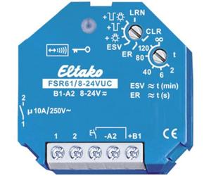 FSR61/8-24V UC Eltako sans Fil Actionneur de Commutation encastré Puissance de Coupure (Max.) 2000 W Portée Max. 30 m