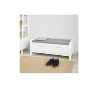 SoBuy FSR74-W Banc de Rangement à Chaussures avec Coussin Rembourré Blanc G