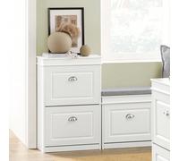 FSR78 Meuble à chaussures basculant à chaussures avec 2 volets étagère à chaussures avec 4 étagères coffre à chaussures étagère à chaussures gris clair L x H x P environ : 54 x 83 x 24 cm SoBuy FSR78-