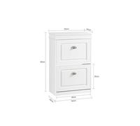 SoBuy Meuble à chaussures FSR78 – 2 abattants, 4 étagères, 8 paires – Blanc