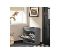 SoBuy Banc à chaussures FSR82-K – armoire à rabat avec coussin, 60x51x24 cm, gris