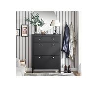 FSR89-SCH Armoire à Chaussures Meuble de Rangement à Chaussures 2 abattants Meuble d'entrée Coffre Rangement