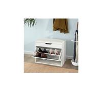 Sobuy® fsr95-w banc à chaussures meuble chaussures commode à chaussures meuble d’entrée 1 abattant avec assise G