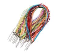FSSTUD 50 PCS Colorées Voile Chaîne Ciré Collier Cordon Organza Colliers avec Organza Colliers