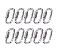 FSSTUD Lot de 10 petits mousquetons M3.5 en acier inoxydable avec vis de verrouillage - Mousquetons robustes - Mousqueton à lien rapide - Mousqueton de verrouillage pour sac à dos de randonnée