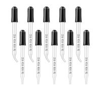 FSSTUD Lot de 10 pipettes en verre de 1 ml - Compte-gouttes pour les yeux - Avec mesures et tête en caoutchouc