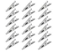 FSSTUD Lot de 100 petites pinces crocodiles en métal de 3,5 cm - Mini pinces à ressort unies - Pinces de test électrique avec trous pour soudure