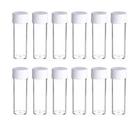 FSSTUD Lot de 12 Petits Tubes à essai en Plastique Transparent de 25 ML pour Ranger des Perles, des Bonbons, des échantillons, des flacons de sel de Bain avec Bouchons