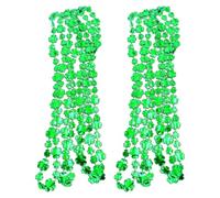 FSSTUD Lot de 15 colliers trèfle en plastique pour la Saint-Patrick sur le thème irlandais, bijoux en forme de trèfle irlandais, accessoires pour fête de défilé, 80cm circumference, Pas de gemme