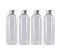 FSSTUD Lot de 4 flacons de voyage à bouchon vissable - 100 ml - Bouteilles en plastique transparent pour lotion - Petits flacons vides pour bain de bouche - Conteneurs portables pour shampooing
